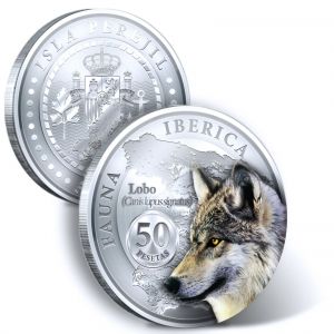 Фина монета серия фауна " Сив вълк " Perejil Island 2015г.
